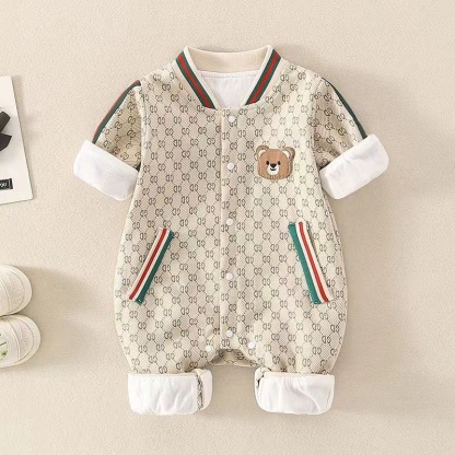 Baby Alphabet Bear Print Romper