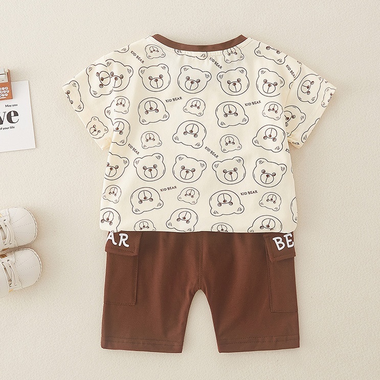 2pcs Baby Boy Nice Bear Print T-shirt with Pant Set-kissminis