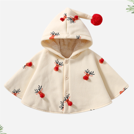 Baby Toddler Boy/Girl Cute Christmas Style Allover Elk Pattern Cape-kissminis