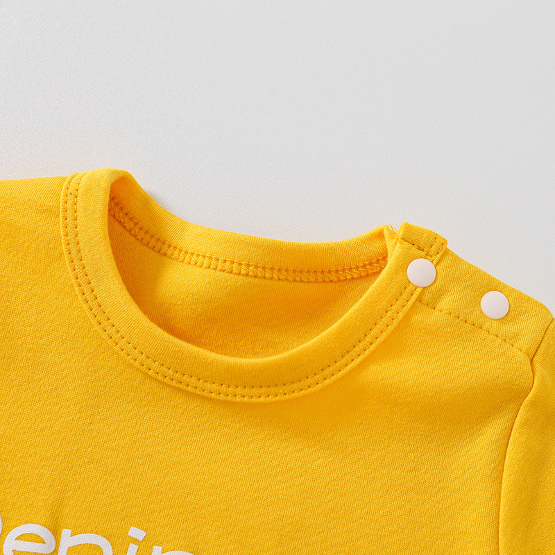 2pcs Baby Yellow T-shirt with Cow Pants Set -kissminis