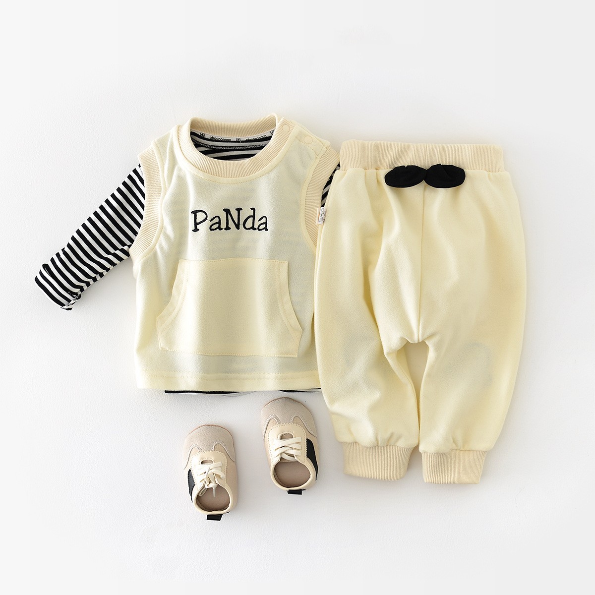 2pcs Baby Girl/Boy Simple Letter Tank Top & Pants Set-kissminis