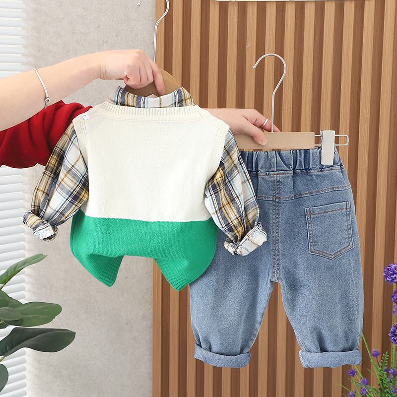 Baby Boy/Girl Bear Splicing Three Piece Set