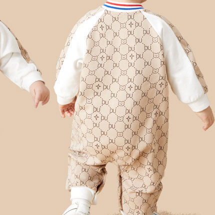 Newborn Baby's light Khaki Autumn Clothing Romper-kissminis