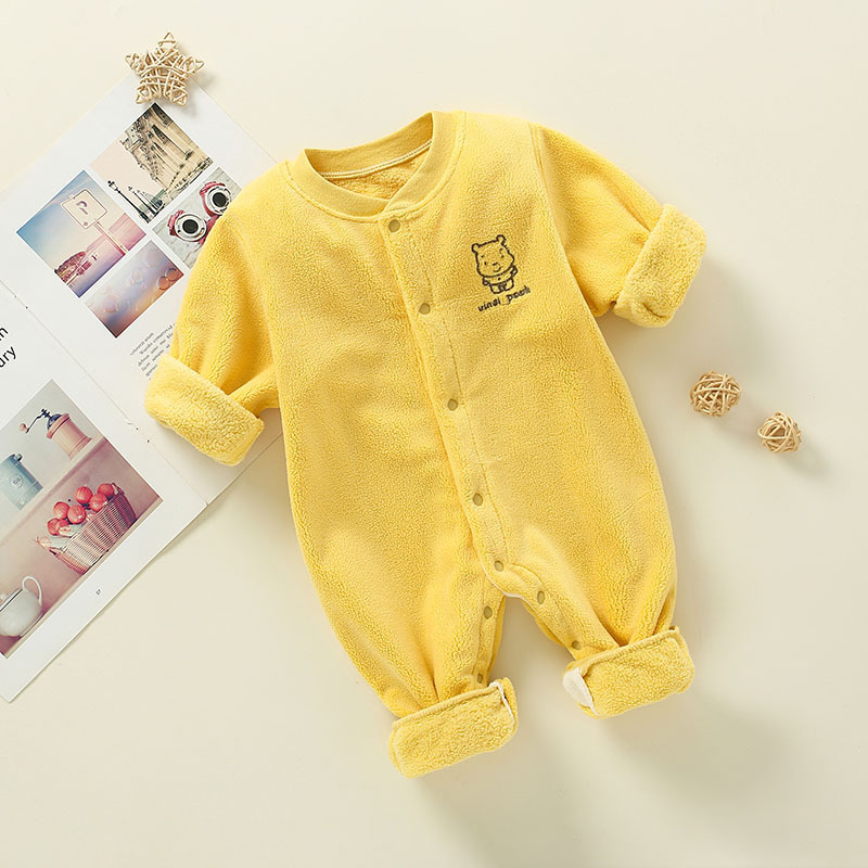 Baby Winter Fleece Rabbit Pattern Romper-kissminis