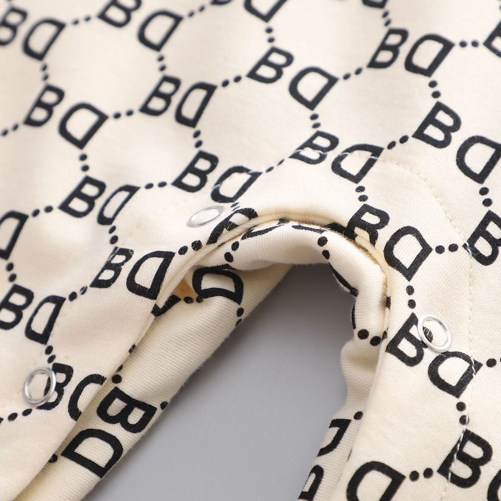 BD Letter Internet Celebrity Style Cute Baby Thin Style Romper-kissminis