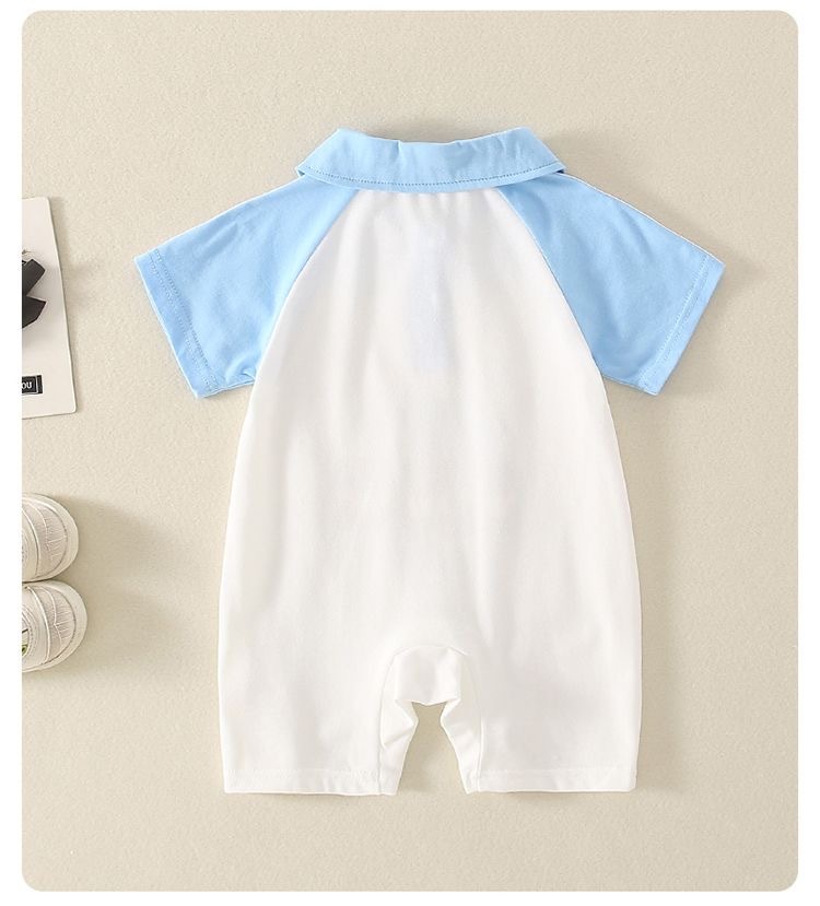 Baby Boy Bear Print Raglan Sleeve Romper-kissminis