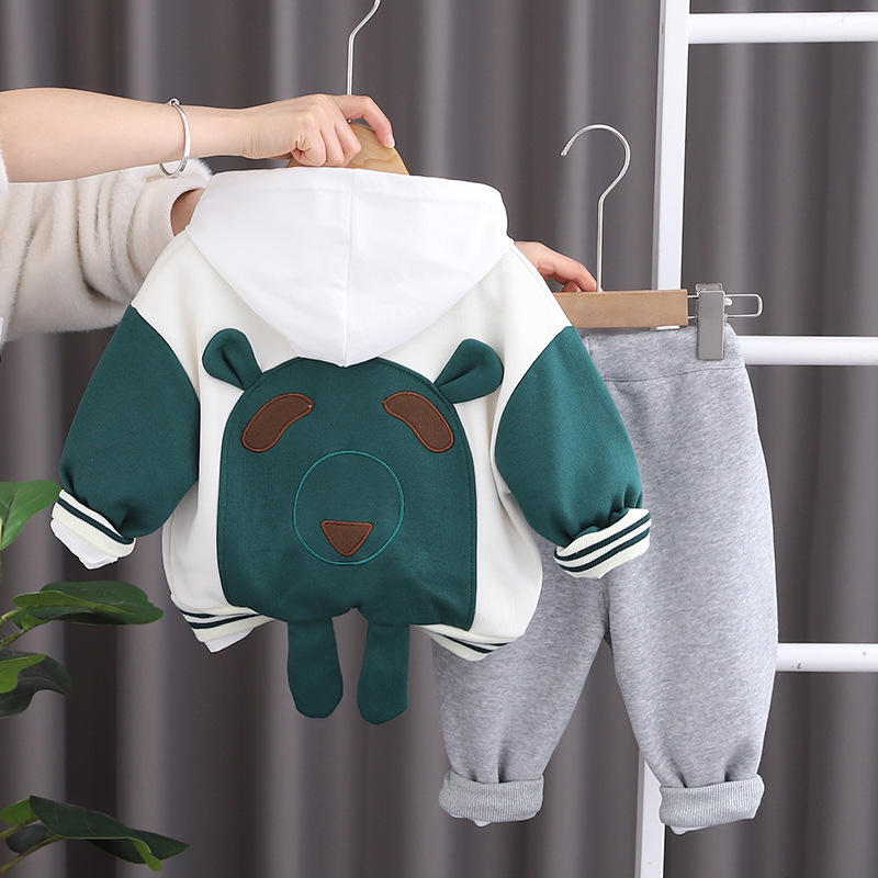 Toddler Boy/Girl Allover Teddy Bear Three-Piece Set-kissminis