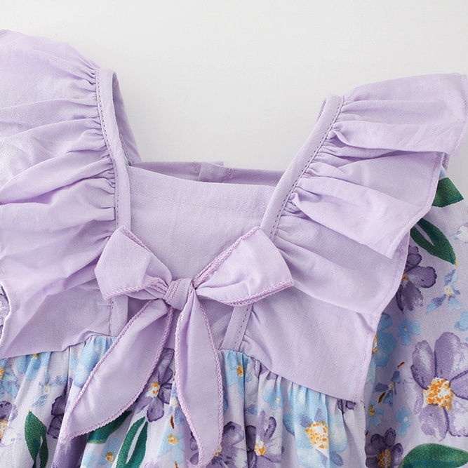 Baby Girl Violet Print Bodysuit-kissminis