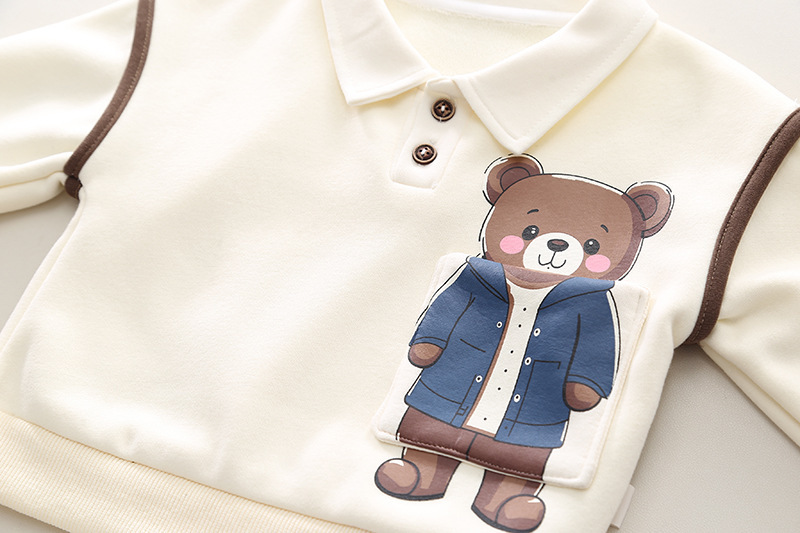 Toddler Boy Bear Pattern Winter Two-Piece Set-kissminis