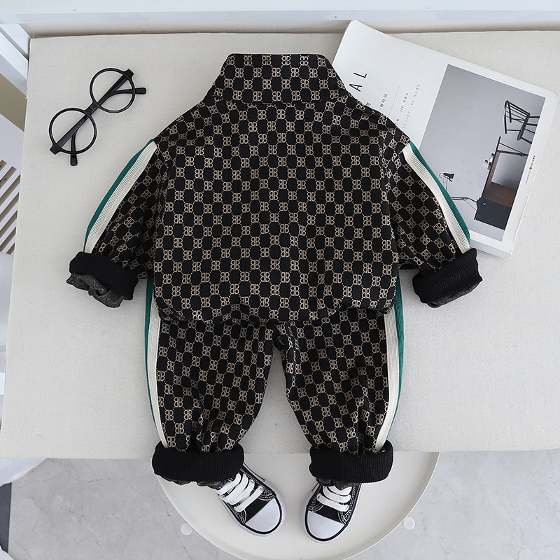 2pcs Baby Boy Casual Vintage Jacket and Pant Set-kissminis