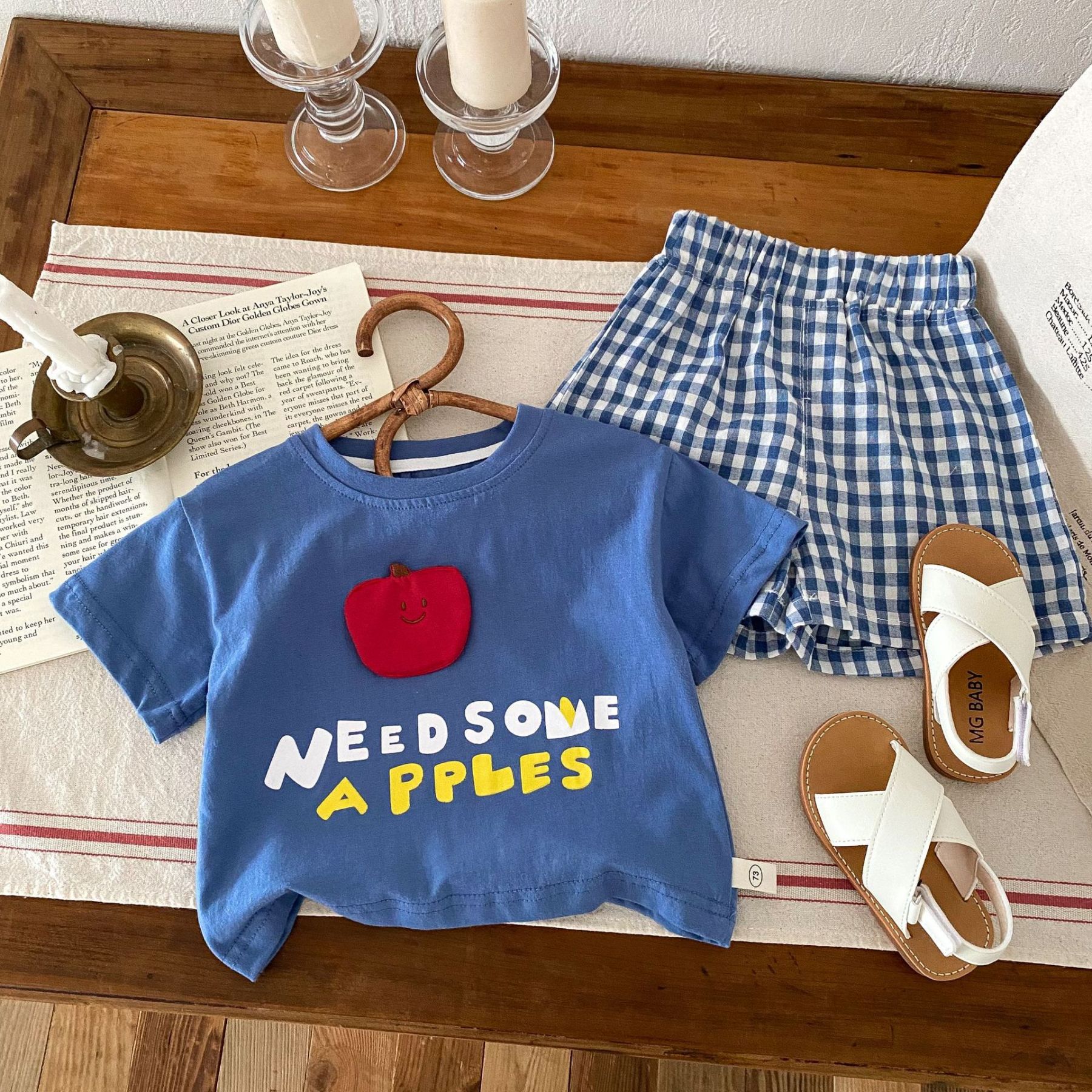 2pcs Baby Girl Color Fruit Print T-shirt with Pant Set-kissminis