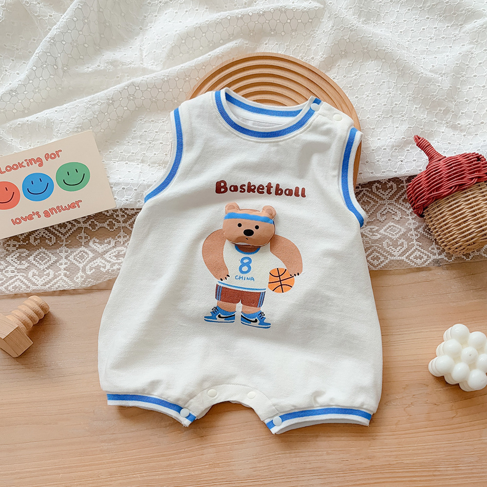 Baby Boy Basketball Cubs Romper-kissminis