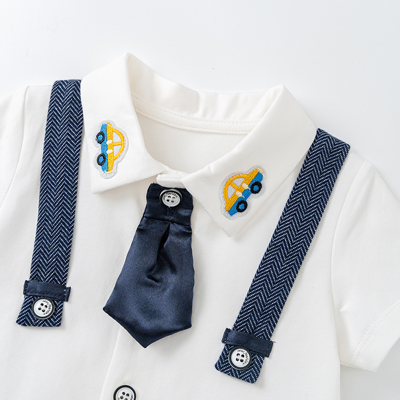 Baby Boy Little Gentleman Necktie Romper -kissminis