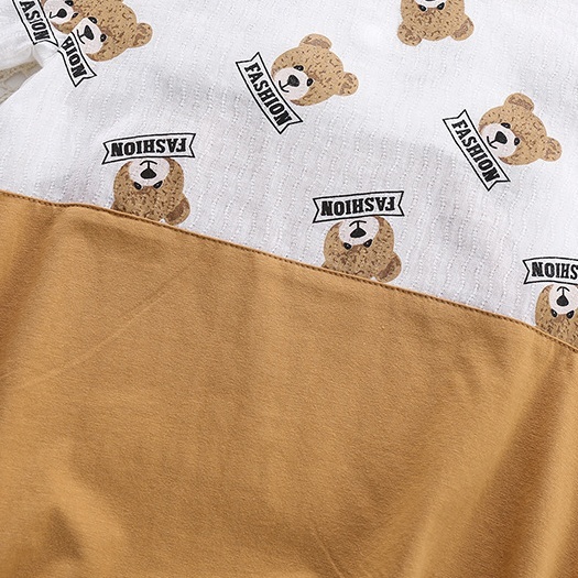 Baby Boy/Girl Bear Embroidery Prints Bodysuit-kissminis