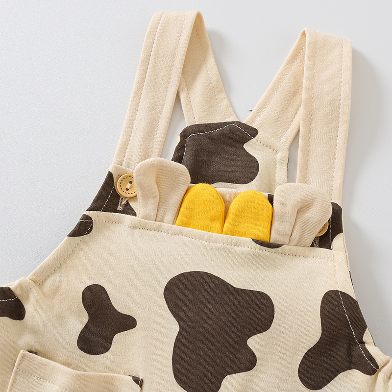 2pcs Baby Yellow T-shirt with Cow Pants Set -kissminis