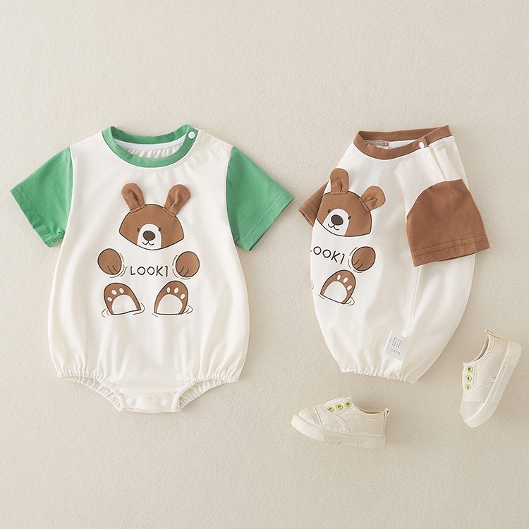 Baby Boy/Girl Bear Cartoon Bodysuit-kissminis