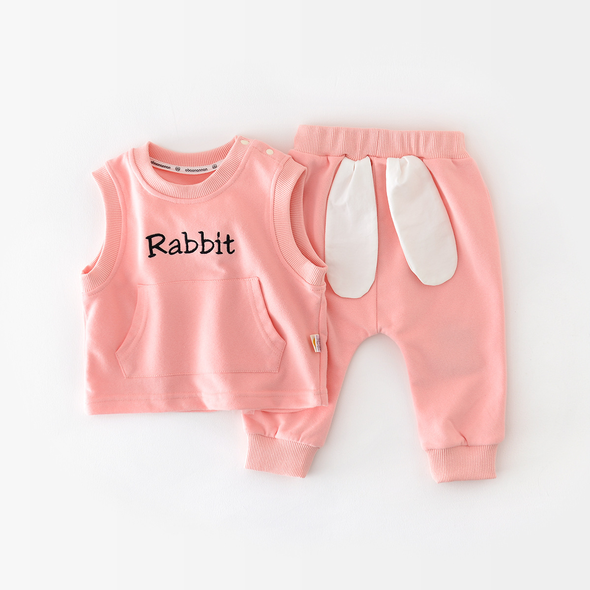 2pcs Baby Girl/Boy Simple Letter Tank Top & Pants Set-kissminis