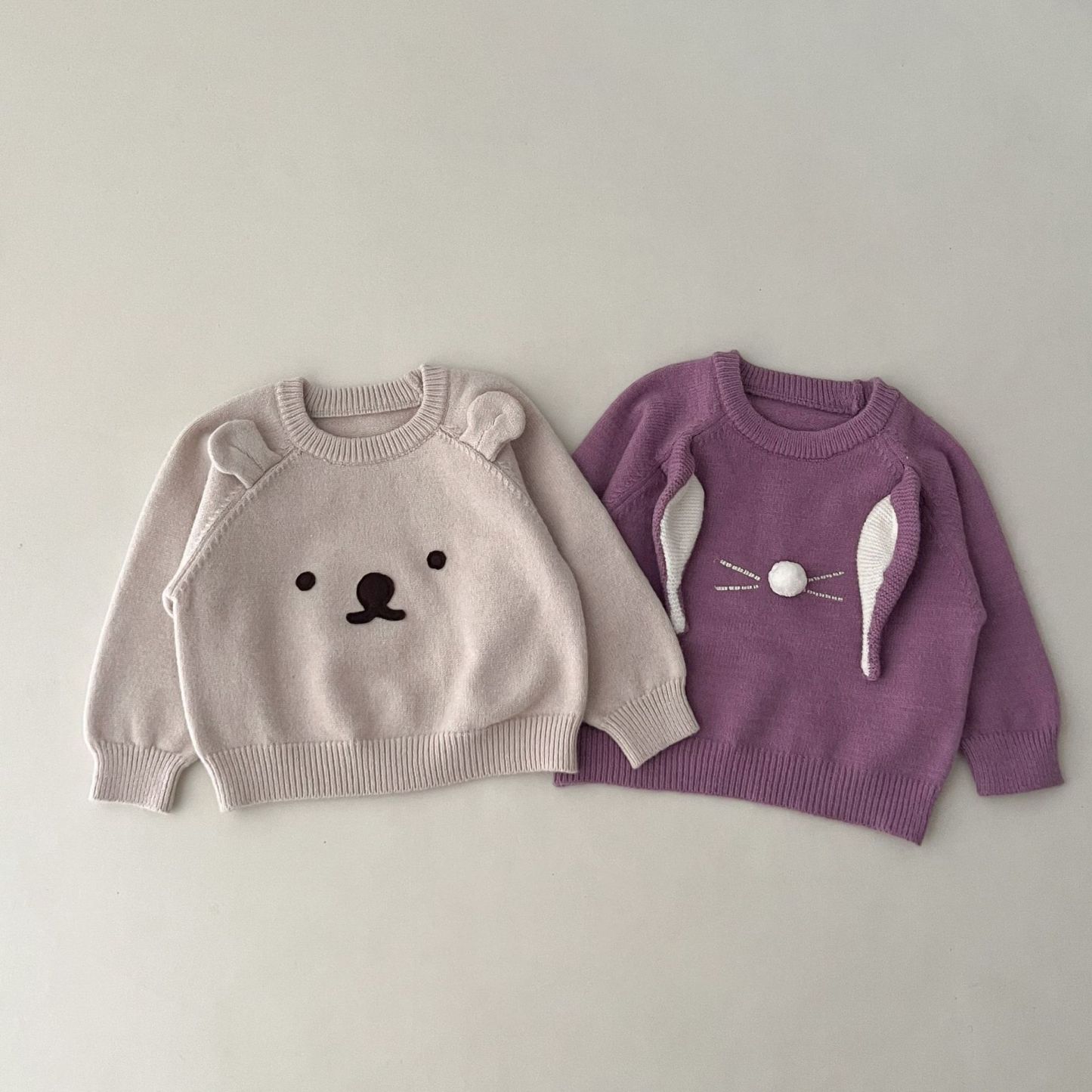 Toddler Boy/Girl Bear/Rabbit Ears Design Knit Sweater-kissminis