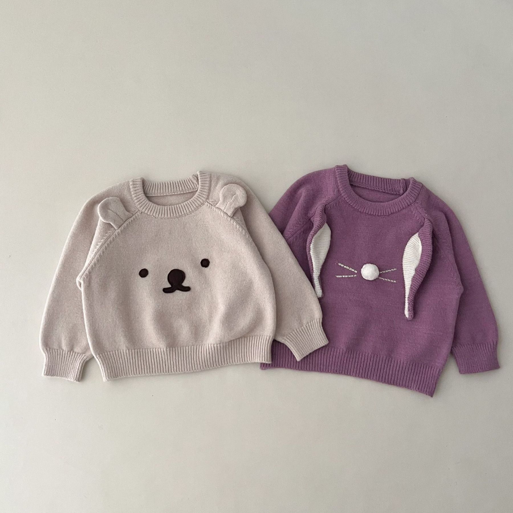 Toddler Boy/Girl Bear/Rabbit Ears Design Knit Sweater-kissminis