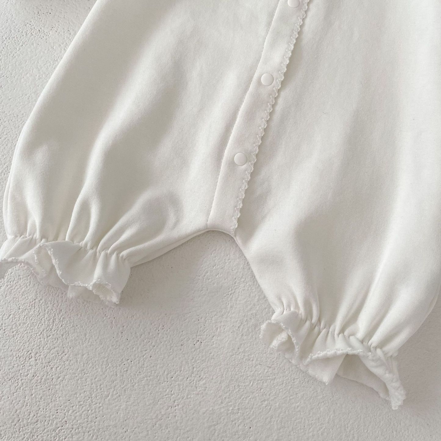 Baby Girl Puff Long Sleeves Crew Neck Romper-kissminis