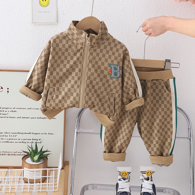 2pcs Baby Boy Casual Vintage Jacket and Pant Set-kissminis