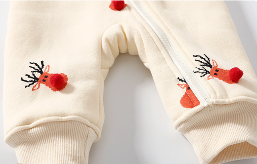 Baby Boy/Girl Christmas Style Allover Elk Pattern Long Sleeve Hooded Romper-kissminis