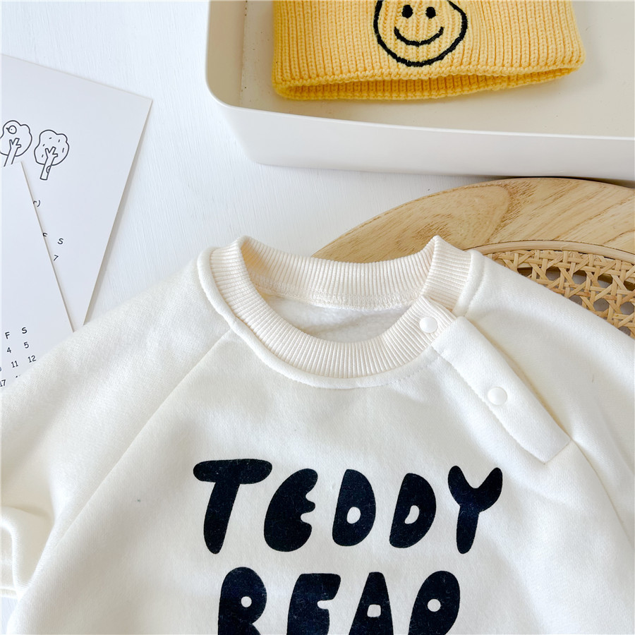 Baby Boy/Girl 95% Cotton Cute Teddy Bear Pattern Long Sleeve Romper-kissminis