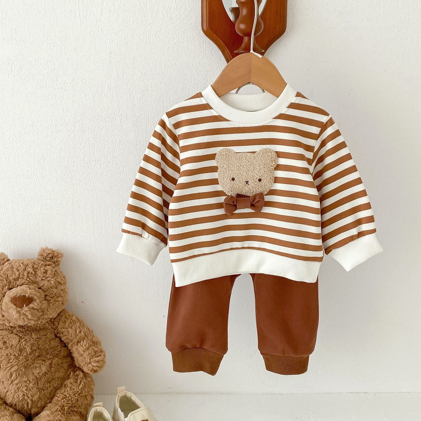 2pcs Baby Boy/Girl Bear Sweatshirt and Pant Set-kissminis
