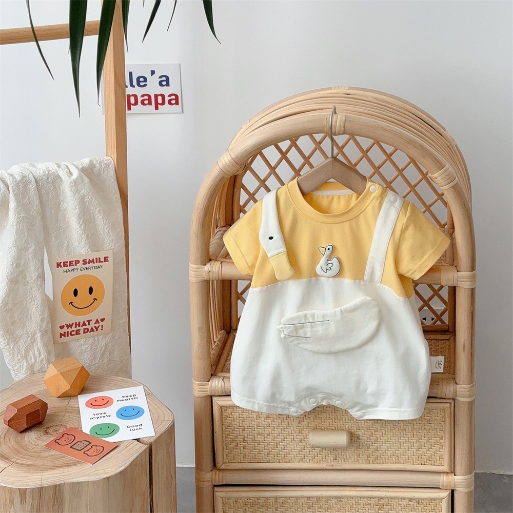 Baby Boy Duck Print Romper-kissminis