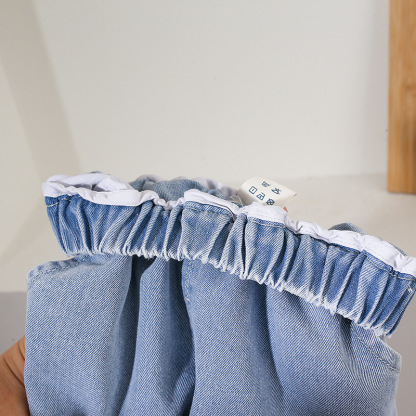 Denim Spaghetti - strap Ruffled Top Embroidery and Denim Culottes Set