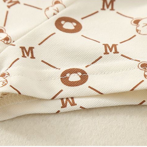 Baby Boy Bear and Letter M Print Romper-kissminis