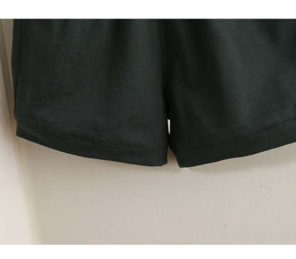 Sleeveless White Top with Panda Print and Black Shorts Set