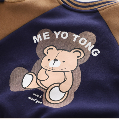 Toddler Boy/Girl Bear Baseball Jersey Three Piece Set-kissminis