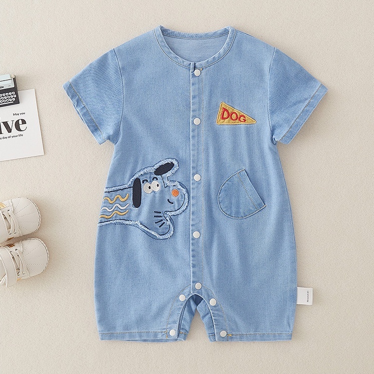 Baby Boy/Girl Dog Print Romper-kissminis