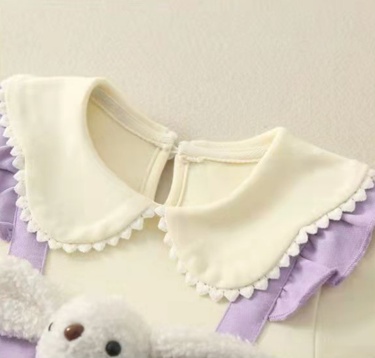  Baby Girl Princess Stylistic Bear Overalls Romper-kissminis