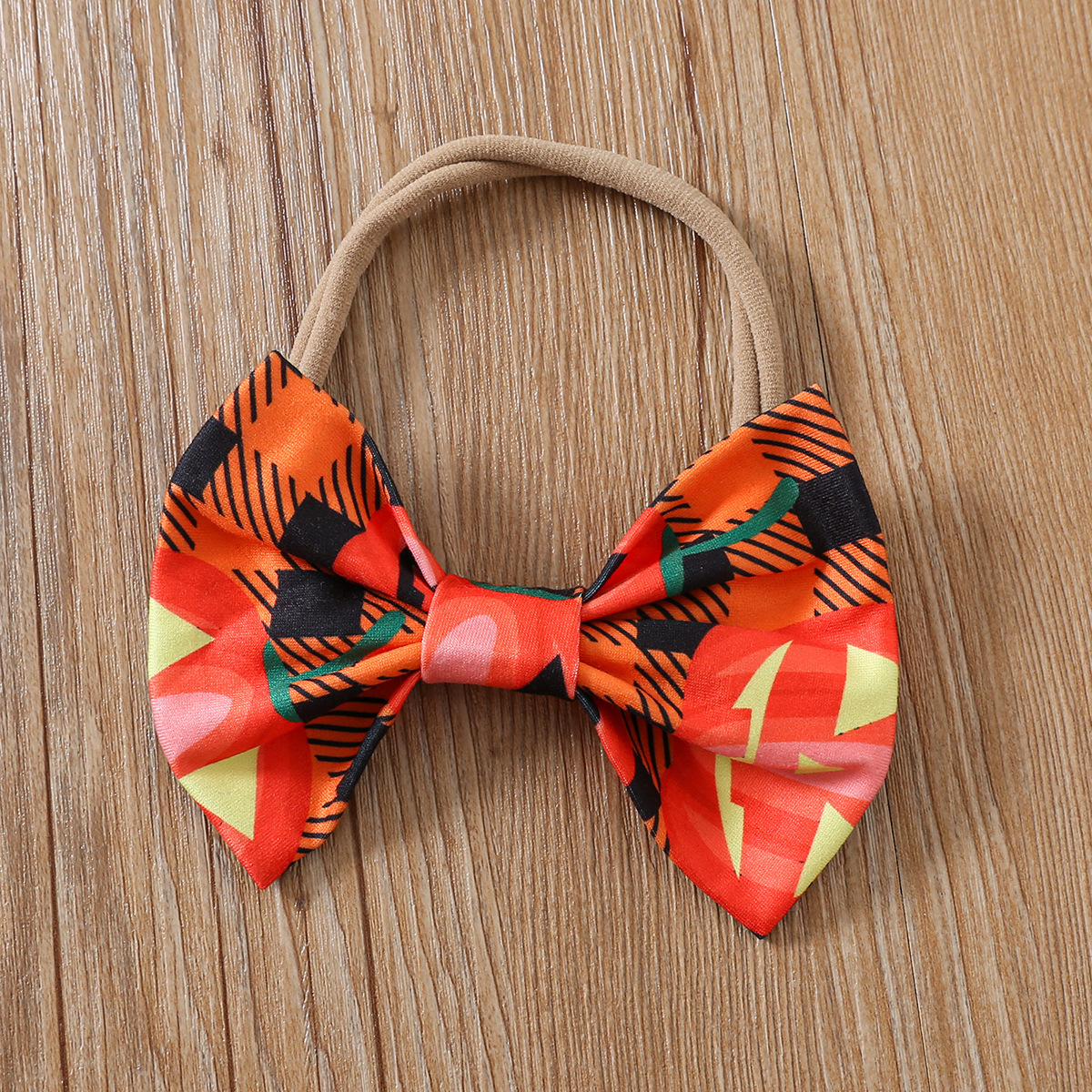 3pcs Newborn Baby Girl Halloween Christmas Plaid Graphic Bowknot Short Sleeve Top with Pleated skirt and Hairband Set-kissminis