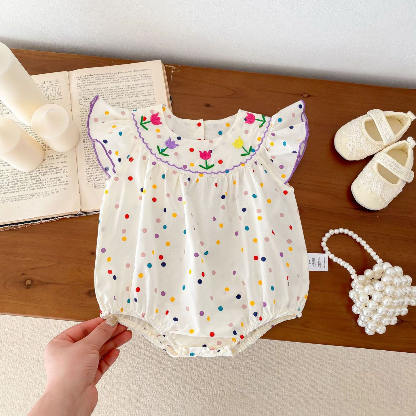 Baby Floral Polka Dot Bodysuit-kissminis