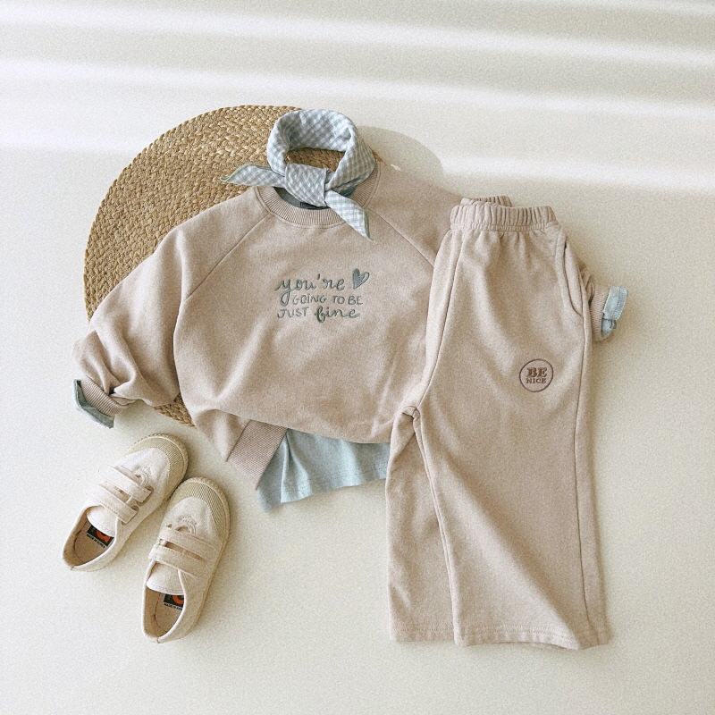 Baby Solid Color Letter Top Sweatshirt-kissminis