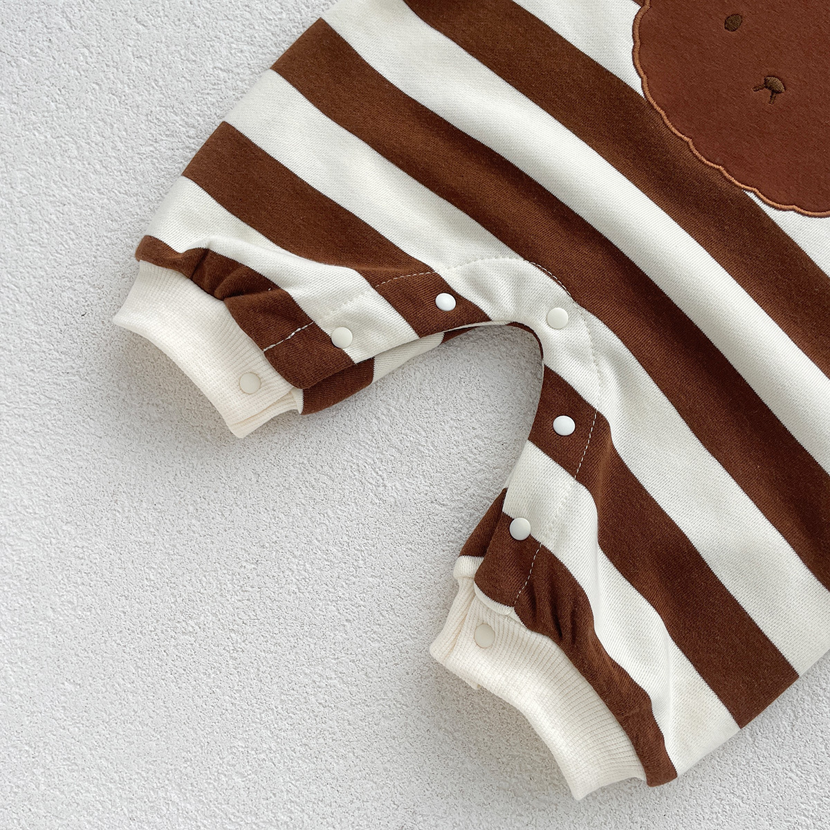 Baby Boy/Girl 95% Cotton Cute Bear Rabbit Graphic Stripe Long Sleeve Romper-kissminis