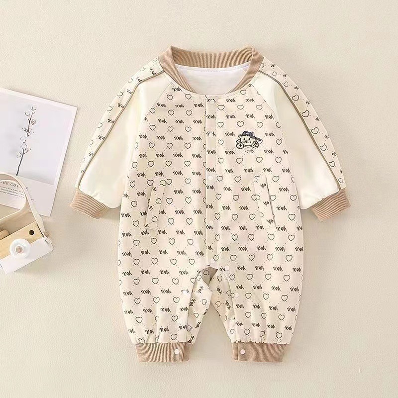 Newborn Baby Boy/Girl Love Coverage Design Soild Color Winter Long Sleeve Romper-kissminis