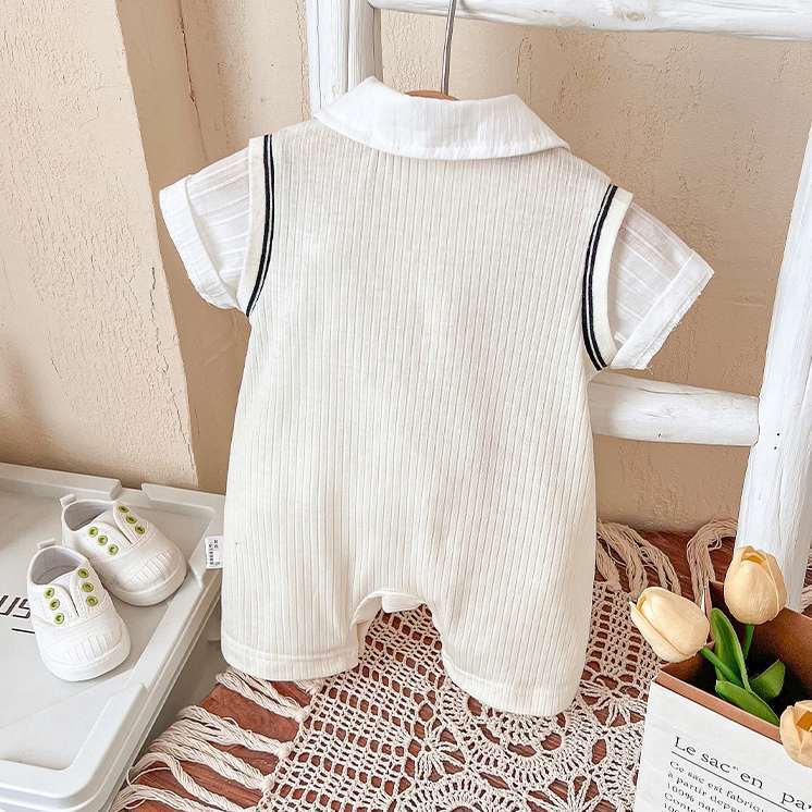 Baby Boy Necktie Collegiate Romper-kissminis
