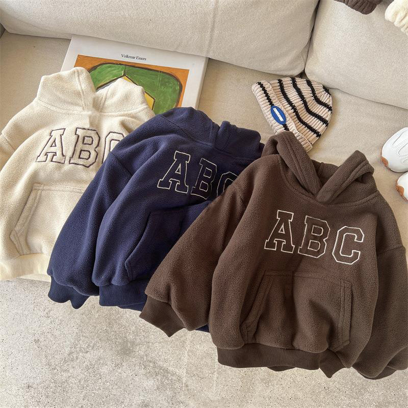 2pcs Toddler Boy/Girl "ABC" Print Ins Style Solid Color Long Sleeves Hooded Sweatshirt and Pants Set-kissminis
