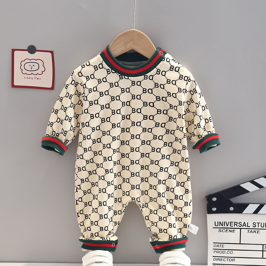BD Letter Internet Celebrity Style Cute Baby Thin Style Romper-kissminis