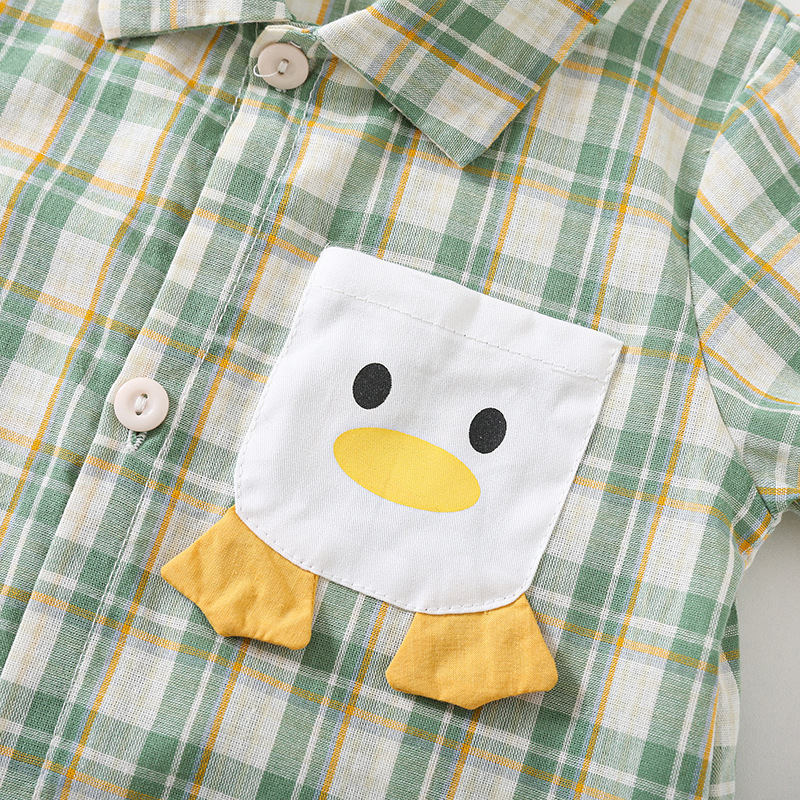 Checkered Pocket Duck Romper -kissminis