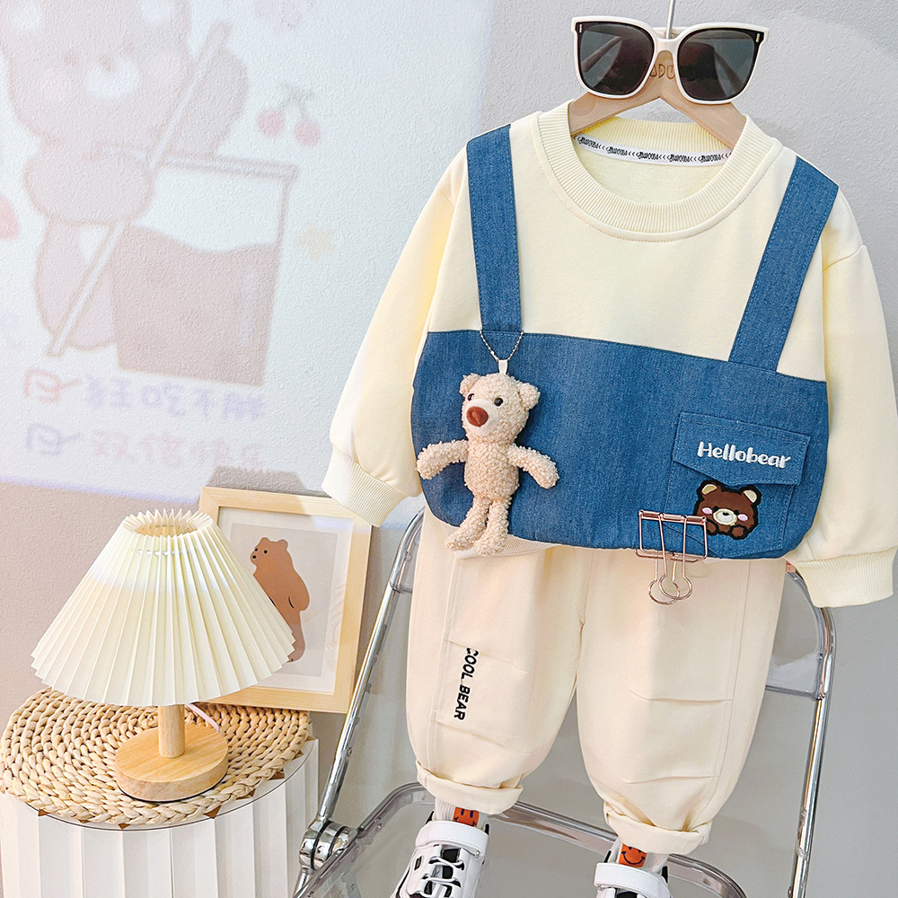 Cute 3D Bear Doll Design Two Piece Set-kissminis