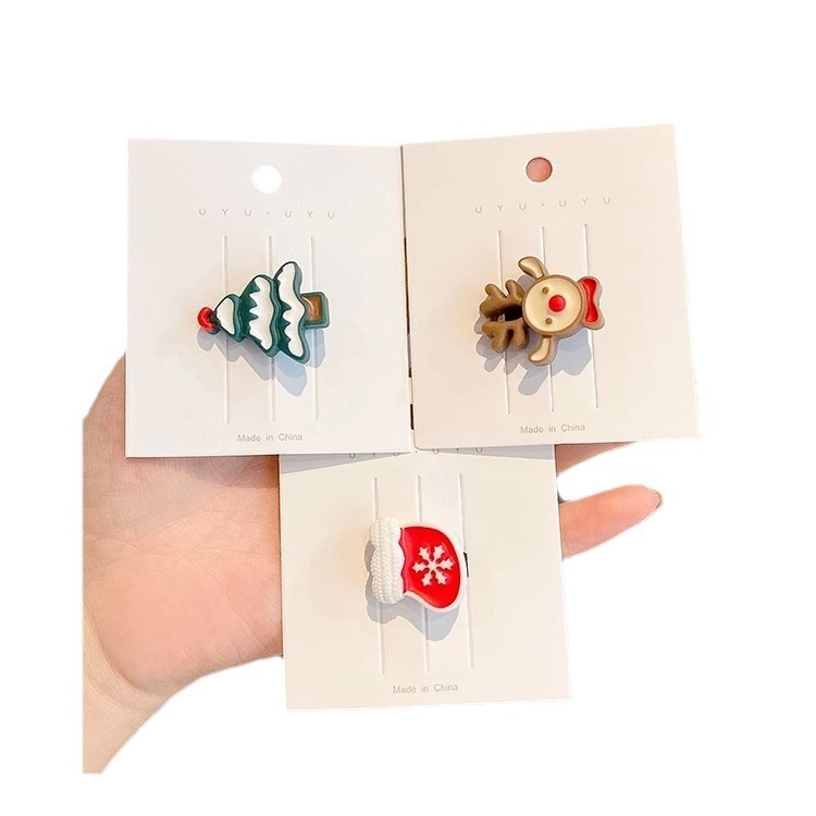 Baby Girl Cute Christmas Santa Claus Hair Clip-kissminis