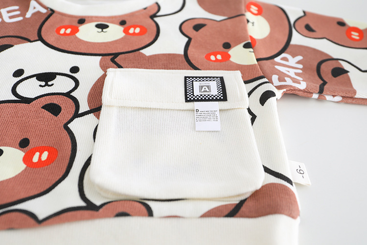 Allover Cartoon Bear Pattern Two Piece Set-kissminis