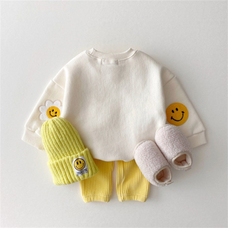 Toddler Boy/Girl Smile Face Pattern Long Sleeves Sweatshirt-kissminis