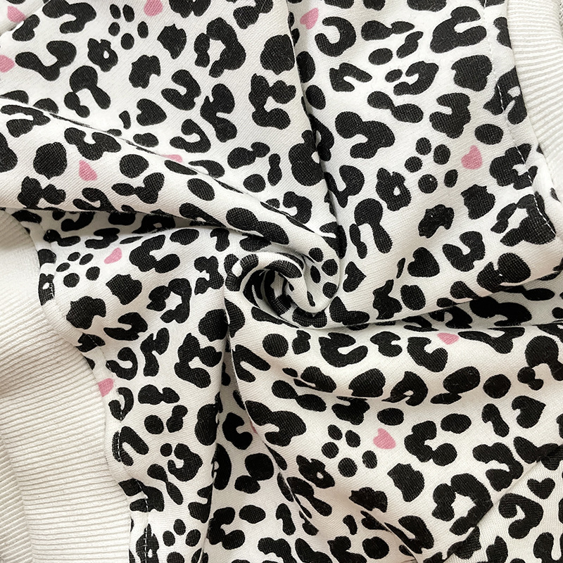 2pcs Baby Boy/Girl Winter Thicken Leopard Print Long Sleeve Sweatshirt with Pants Set-kissminis
