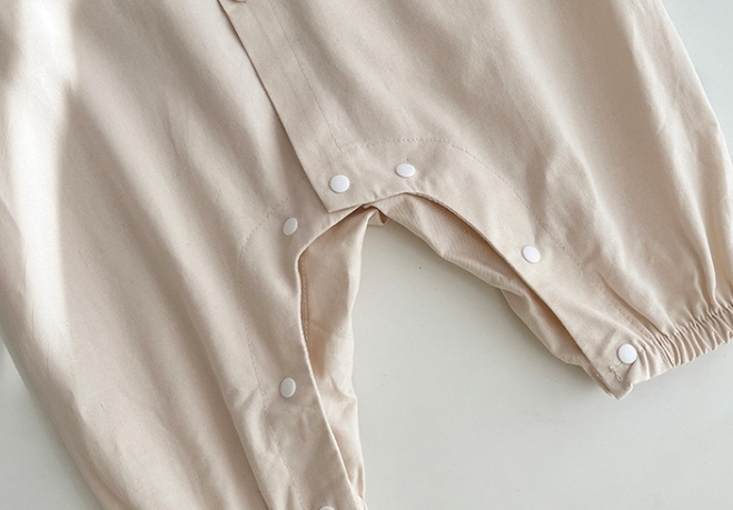 Baby Solid Color Lapel Romper-kissminis